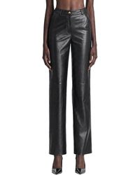 Max Mara - Nappa Leather Barrel-Leg Trousers - Lyst