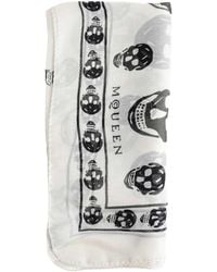 McQueen - Classic Silk Chiffon Skull Scarf - Lyst
