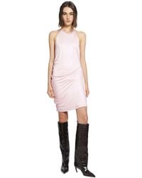 Versace - Viscose Jersey Draped Mini Dress - Lyst