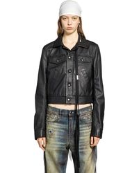 Ann Demeulemeester - Ilmi Satin Structured Leather Jacket - Lyst