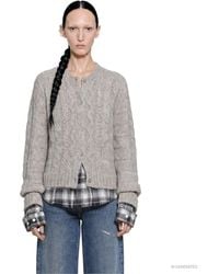 Acne Studios - Layered Cable Knit Cardigan - Lyst
