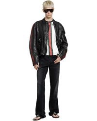 Gucci - Buffalo Leather Biker Jacket - Lyst