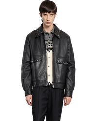 McQueen - Studded Leather Aviator Jacket - Lyst
