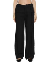 Yehuafan - Wool Wide-Leg Trousers - Lyst