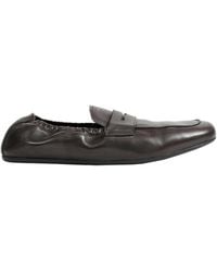 Prada - Suffle Antiqued Leather Loafers - Lyst