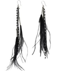 Ann Demeulemeester - Goia Earrings With Chains And Feathers - Lyst