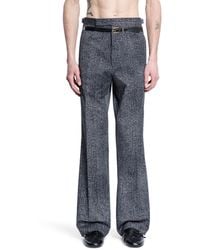 Prada - Cotton Gabardine Pants With Printed Belt - Lyst