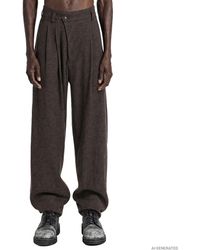 Ziggy Chen - Drop Crotch Front Pleat Trousers - Lyst