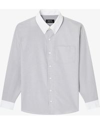 A.P.C. - A. P.c. Yuna Shirt 42 Light Grey - Lyst