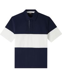 A.P.C. - A. P.c. Men's Kenneth Polo Shirt Size: Extra Large In Dark Navy Blue - Lyst