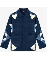 A.P.C. - A. P.c. Quilted Jacket Mens S Indigo - Lyst