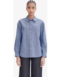 A.P.C. - A. P.c. Embroidered Boyfriend Shirt 36 Indigo - Lyst