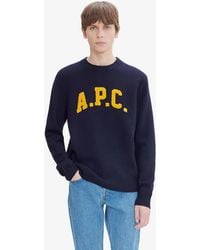 A.P.C. - A. P.c. Men's Joshua Sweater Size: Small In Dark Navy Blue - Lyst