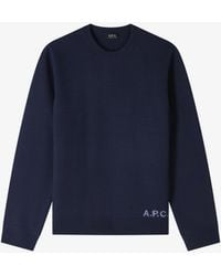 A.P.C. - A. P.c. Men's Edward Sweater Size: Extra Small In Dark Navy - Lyst