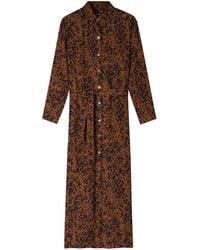 A.P.C. - A. P.c. Gwyneth Dress 36 Chestnut Brown - Lyst