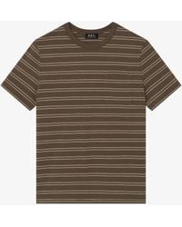 A.P.C. - A. P.c. Striped T-shirt Xs Brown - Lyst