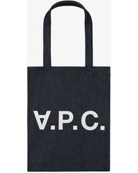 A.P.C. - Laure Tote Bag One Size Indigo - Lyst