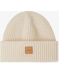 A.P.C. - A. P.c. Michele Knit Beanie S/m Dark Navy Blue - Lyst