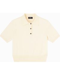 A.P.C. - A. P.c. Ruby Polo Shirt S Ecru - Lyst