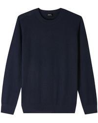 A.P.C. - A. P.c. Men's Christian Sweater Size: Extra Small In Dark Navy Blue - Lyst