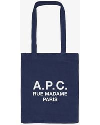 A.P.C. - A. P.c. Men's Lou Rue Madame Tote Bag One Size In Dark Navy Blue - Lyst