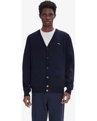 A.P.C. - A. P.c. Men's Joseph Cardigan Size: Extra Large In Dark Navy Blue / White - Lyst