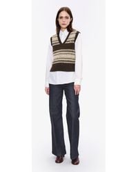 A.P.C. - A. P.c. Women's Jacquard Sleeveless Sweater Size: Extra Small In Dark Chestnut Brown - Lyst