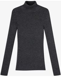 A.P.C. - A. P.c. Women's Narrow-rib Turtleneck Sweater Size: Extra Small In Anthracite - Lyst