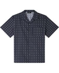 A.P.C. - A. P.c. Lloyd Short-sleeve Shirt S Navy Blue - Lyst