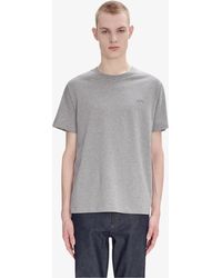 A.P.C. - Men's Standard A. P.c. Brodée T-shirt Size: Extra Small In Heather Gray - Lyst