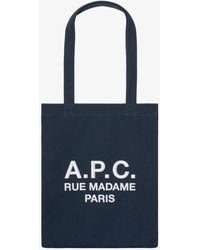 A.P.C. - A. P.c. Men's Lou Rue Madame Tote Bag One Size In Dark Navy Blue - Lyst