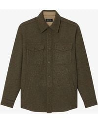 A.P.C. - A. P.c. Overshirt-jacket 34 Green - Lyst