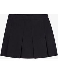 A.P.C. - A. P.c. Pleated Mini Skirt 42 Navy Blue - Lyst