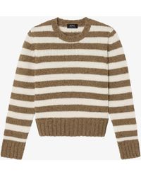 A.P.C. - A. P.c. Speckled Striped Sweater Xs Brown Ecru - Lyst