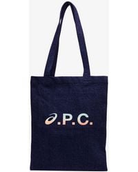A.P.C. - A. P.c. Lou Asics Tote Bag One Size Indigo - Lyst