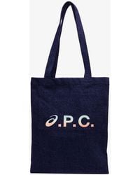 A.P.C. - A. P.c. Men's Lou Asics Tote Bag One Size In Indigo - Lyst