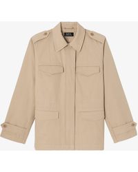 A.P.C. - A. P.c. Fitted Safari Jacket 36 Beige - Lyst