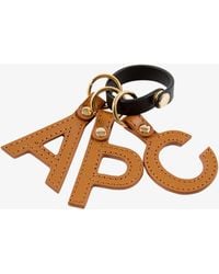 A.P.C. - A. P.c. Letters Key Ring One Size Black - Lyst
