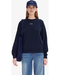 A.P.C. - A. P.c. Stone Sweatshirt Xs Navy Blue - Lyst