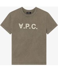 A.P.C. - A. P.c. Standard Grand Vpc T-shirt Mens Xxs Khaki Green - Lyst