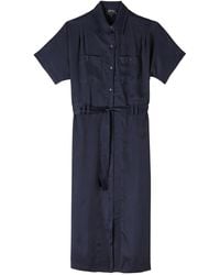 A.P.C. - Shirt-Dress With Removable Belt And Pockets - Lyst