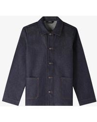 A.P.C. - A. P.c. Men's Kerlouan Logo Jacket Size: Extra Small In Indigo - Lyst