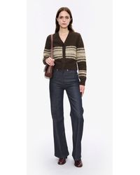 A.P.C. - A. P.c. Women's Jacquard-motif Cardigan Size: Extra Small In Dark Chestnut Brown - Lyst