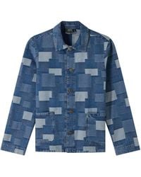 A.P.C. - A. P.c. Kerlouan Logo Jacket Xl Indigo - Lyst
