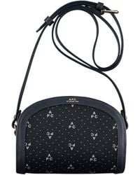A.P.C. - A. P.c. Women's Demi-lune Mini Bag One Size In Dark Navy Blue - Lyst