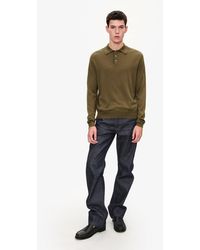 A.P.C. - A. P.c. Men's Wool Polo Shirt Size: Extra Small In Khaki Green - Lyst