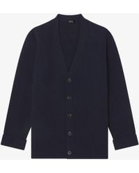 A.P.C. - A. P.c. Wool-cashmere Cardigan Mens Xs Navy Blue - Lyst