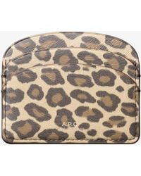 A.P.C. - A. P.c. Demi-lune Cardholder One Size Leopard Print - Lyst