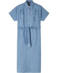 A.P.C. - A. P.c. Women's New Drew Dress Size: 38 In Pale Blue - Lyst