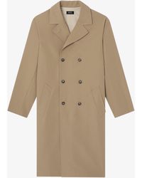 A.P.C. - A. P.c. Double-breasted Coat S Beige - Lyst